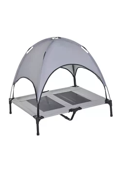 Discount ⌛ PawHut Elevated Portable 🦮 Dog Cot Cooling Pet Bed With UV Protection Canopy Shade 36 inch ⭐ -Cheap PawHut Store Belk 1797