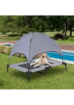 Discount ⌛ PawHut Elevated Portable 🦮 Dog Cot Cooling Pet Bed With UV Protection Canopy Shade 36 inch ⭐ -Cheap PawHut Store Belk 1798