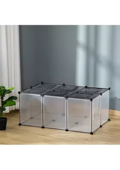 Outlet 🧨 PawHut Pet Playpen Small Animal Cage Transparent Customizable Fence with Door for Hamster Guinea Pigs Chinchilla 👏 -Cheap PawHut Store Belk 1812