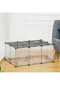 Outlet 🧨 PawHut Pet Playpen Small Animal Cage Transparent Customizable Fence with Door for Hamster Guinea Pigs Chinchilla 👏 -Cheap PawHut Store Belk 1813