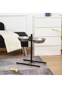 Brand new 🎁 PawHut Elevated Stainless Steel 🐕 Dog Double Bowls with H Base Adjustable Raised Height for 🐕 Dogs 22" 🧨 -Cheap PawHut Store Belk 1818