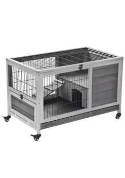 Top 10 ๐งจ PawHut Wooden Indoor Rabbit Hutch Elevated Cage Habitat with Enclosed Run with Wheels Ideal for Rabbits and Guinea Pigs โจ