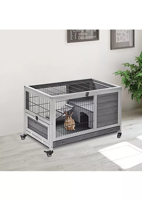 Top 10 ๐งจ PawHut Wooden Indoor Rabbit Hutch Elevated Cage Habitat with Enclosed Run with Wheels Ideal for Rabbits and Guinea Pigs โจ 6 Top 10 ๐งจ PawHut Wooden Indoor Rabbit Hutch Elevated Cage Habitat with Enclosed Run with Wheels Ideal for Rabbits and Guinea Pigs โจ - Image 4