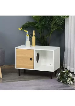 Budget 🎉 PawHut Cat Litter Box Enclosure Hidden Cat Condo Decorative Cat House with Soft Cushion and Storage Space 29" L x 16" W x 22" H 🔔 -Cheap PawHut Store Belk 209