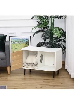 Budget 🎉 PawHut Cat Litter Box Enclosure Hidden Cat Condo Decorative Cat House with Soft Cushion and Storage Space 29" L x 16" W x 22" H 🔔 -Cheap PawHut Store Belk 210