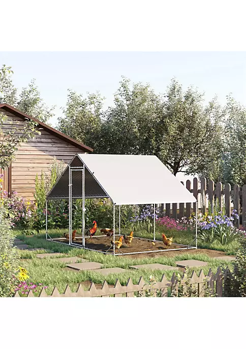 Cheap ๐ฅ PawHut Galvanized Metal Chicken Coop Cage Walk In Poultry Playpen with Cover and Lockable Door for Outdoor Backyard 10' x 6' x 6' Silver ๐ 5 Cheap ๐ฅ PawHut Galvanized Metal Chicken Coop Cage Walk In Poultry Playpen with Cover and Lockable Door for Outdoor Backyard 10' x 6' x 6' Silver ๐ - Image 3