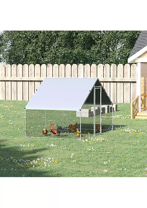 Cheap ๐ฅ PawHut Galvanized Metal Chicken Coop Cage Walk In Poultry Playpen with Cover and Lockable Door for Outdoor Backyard 10' x 6' x 6' Silver ๐ 6 Cheap ๐ฅ PawHut Galvanized Metal Chicken Coop Cage Walk In Poultry Playpen with Cover and Lockable Door for Outdoor Backyard 10' x 6' x 6' Silver ๐ - Image 4