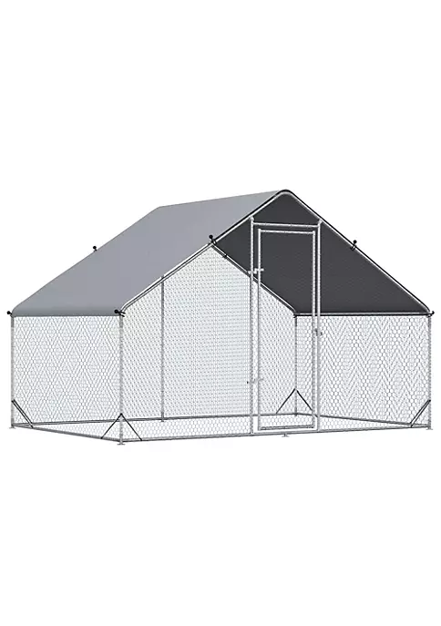 Cheap ๐ฅ PawHut Galvanized Metal Chicken Coop Cage Walk In Poultry Playpen with Cover and Lockable Door for Outdoor Backyard 10' x 6' x 6' Silver ๐ 7 Cheap ๐ฅ PawHut Galvanized Metal Chicken Coop Cage Walk In Poultry Playpen with Cover and Lockable Door for Outdoor Backyard 10' x 6' x 6' Silver ๐ - Image 5