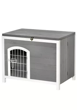Best reviews of ❤️ PawHut Foldable Raised Wooden 🐶 Dog House Indoor and Outdoor 🐶 Dog Cage Kennel Cat House w/ Lockable Door Openable Roof Removable Bottom for Small and Medium Pets Grey ⭐ -Cheap PawHut Store Belk 22