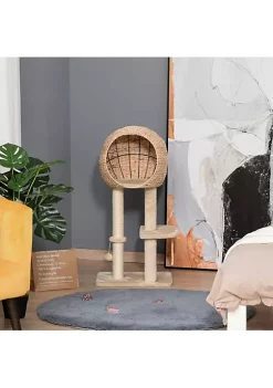Best reviews of 🧨 PawHut Cat Tree with Sisal Scratching Post Condo and Hanging Rope 44" H Beige 🤩 -Cheap PawHut Store Belk 225