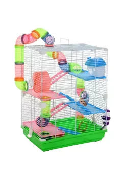 Cheapest ❤️ PawHut 5 Tier Hamster Cage Gerbil Habitat Home Small Pet Animals House with Water Bottle Food Dishes and Interior Ladder 🌟 -Cheap PawHut Store Belk 229