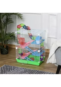 Cheapest ❤️ PawHut 5 Tier Hamster Cage Gerbil Habitat Home Small Pet Animals House with Water Bottle Food Dishes and Interior Ladder 🌟 -Cheap PawHut Store Belk 230