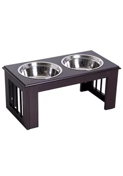 Outlet 🧨 PawHut Durable Wooden 🐶 Dog Feeding Station with 2 Included 🐶 Dog Food Bowls and a Non Slip Base 23" Espresso 🎉 -Cheap PawHut Store Belk 239