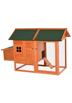 Coupon 🌟 PawHut 67" Wooden Chicken Coop Outdoor Chicken House Small Animal Rabbit Habitat Hen House Poultry Cage with Removable Tray Openable Nesting Box Backyard ⌛ -Cheap PawHut Store Belk 254