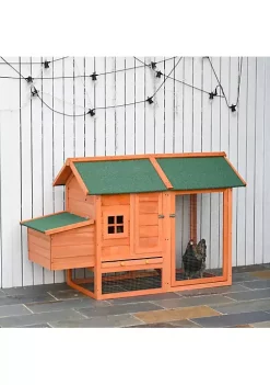 Coupon 🌟 PawHut 67" Wooden Chicken Coop Outdoor Chicken House Small Animal Rabbit Habitat Hen House Poultry Cage with Removable Tray Openable Nesting Box Backyard ⌛ -Cheap PawHut Store Belk 255