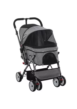 Top 10 👏 PawHut Travel Pet Stroller for 🦮 Dogs Cats One Click Fold Jogger with Swivel Wheels Brakes Basket Storage Safety Belts Adjustable Canopy Zippered Mesh Window Door Grey ⌛ -Cheap PawHut Store Belk 261