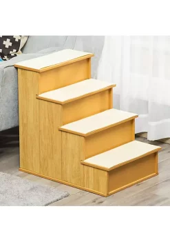 Best Pirce ❤️ PawHut Pet Stairs 🐕 Dog Steps for High Beds Sofa with Non Slip Carpeted Pads Natural 😀 -Cheap PawHut Store Belk 265