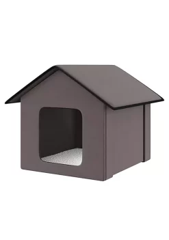 Buy 🧨 PawHut Heated Cat Houses for Outdoor and Indoor Portable Kitty Shelter Waterproof and Insulated Brown 🔥 -Cheap PawHut Store Belk 27
