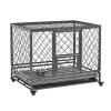 Best deal 🌟 PawHut Heavy Duty 🦮 Dog Crate Cage Kennel w/ Removable Tray Wheels and Lockable Door for Large 🦮 Dogs Indoor and Outdoor 42"L x 30" W x 34.25"H 🤩 -Cheap PawHut Store Belk 277