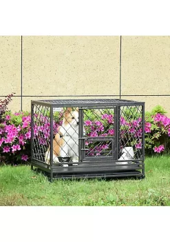 Best deal 🌟 PawHut Heavy Duty 🦮 Dog Crate Cage Kennel w/ Removable Tray Wheels and Lockable Door for Large 🦮 Dogs Indoor and Outdoor 42"L x 30" W x 34.25"H 🤩 -Cheap PawHut Store Belk 279