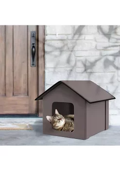 Buy 🧨 PawHut Heated Cat Houses for Outdoor and Indoor Portable Kitty Shelter Waterproof and Insulated Brown 🔥 -Cheap PawHut Store Belk 28