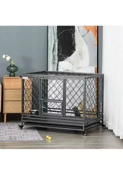 Best deal 🌟 PawHut Heavy Duty 🦮 Dog Crate Cage Kennel w/ Removable Tray Wheels and Lockable Door for Large 🦮 Dogs Indoor and Outdoor 42"L x 30" W x 34.25"H 🤩 -Cheap PawHut Store Belk 280