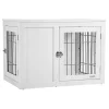 Deals 🔥 PawHut Furniture Style Indoor 🐕 Dog Crate End Table Pet Cage Kennel with Double Doors and Locks for Small and Medium 🐕 Dogs White 🤩 -Cheap PawHut Store Belk 282
