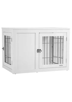 Deals ๐ฅ PawHut Furniture Style Indoor ๐ Dog Crate End Table Pet Cage Kennel with Double Doors and Locks for Small and Medium ๐ Dogs White ๐คฉ