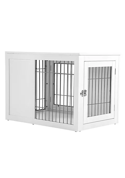 Deals 🔥 PawHut Furniture Style Indoor 🐕 Dog Crate End Table Pet Cage Kennel with Double Doors and Locks for Small and Medium 🐕 Dogs White 🤩 4 Deals 🔥 PawHut Furniture Style Indoor 🐕 Dog Crate End Table Pet Cage Kennel with Double Doors and Locks for Small and Medium 🐕 Dogs White 🤩 - Image 2