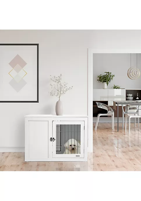 Deals 🔥 PawHut Furniture Style Indoor 🐕 Dog Crate End Table Pet Cage Kennel with Double Doors and Locks for Small and Medium 🐕 Dogs White 🤩 5 Deals 🔥 PawHut Furniture Style Indoor 🐕 Dog Crate End Table Pet Cage Kennel with Double Doors and Locks for Small and Medium 🐕 Dogs White 🤩 - Image 3