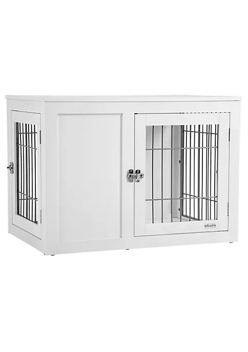 Deals 🔥 PawHut Furniture Style Indoor 🐕 Dog Crate End Table Pet Cage Kennel with Double Doors and Locks for Small and Medium 🐕 Dogs White 🤩 7 Deals 🔥 PawHut Furniture Style Indoor 🐕 Dog Crate End Table Pet Cage Kennel with Double Doors and Locks for Small and Medium 🐕 Dogs White 🤩 - Image 5