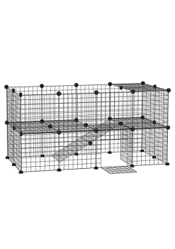 Hot Sale โญ PawHut Pet Playpen DIY Small Animal Cage 36 Panels Portable Metal Wire Yard Fence with Door and Ramp for Rabbits Kitten Puppy 14 x 14 in ๐