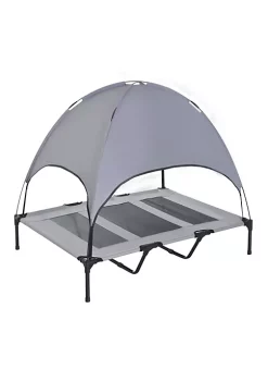 Best reviews of 💯 PawHut Elevated Portable 🦮 Dog Cot Cooling Pet Bed With UV Protection Canopy Shade 48 inch 🎁