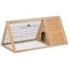 Budget ✨ PawHut 46" x 24" Wooden A Frame Outdoor Rabbit Cage Small Animal Hutch with Outside Run and Ventilating Wire Yellow 😉 -Cheap PawHut Store Belk 30