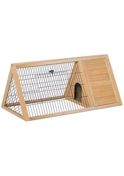 Budget ✨ PawHut 46" x 24" Wooden A Frame Outdoor Rabbit Cage Small Animal Hutch with Outside Run and Ventilating Wire Yellow 😉