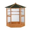 Buy ⭐ PawHut 69" Large Wooden Hexagonal Outdoor Aviary Flight Bird Cage With Covered Roof ✨ -Cheap PawHut Store Belk 302