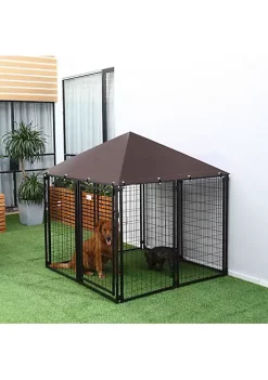 Best reviews of 🎁 PawHut Lockable 🦮 Dog House Kennel with Water resistant Roof for Small and Medium Sized Pets 4.6' x 4.6' x 5' ❤️ -Cheap PawHut Store Belk 309