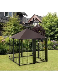Best reviews of 🎁 PawHut Lockable 🦮 Dog House Kennel with Water resistant Roof for Small and Medium Sized Pets 4.6' x 4.6' x 5' ❤️ -Cheap PawHut Store Belk 310