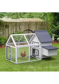 Best deal 👍 PawHut 65” Chicken Coop Wooden Chicken House Rabbit Hutch Poultry Cage Hen Pen Backyard with Nesting Box Ramp Run and Ladder 👍 -Cheap PawHut Store Belk 315