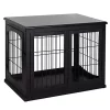 Discount 👍 PawHut 26" Wooden 🐕 Dog Crate Furniture Style Pet Cage Kennel End Table with Lockable Double Door Entrance and Top Shelf Black 😀