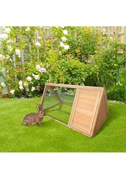 Budget ✨ PawHut 46" x 24" Wooden A Frame Outdoor Rabbit Cage Small Animal Hutch with Outside Run and Ventilating Wire Yellow 😉 -Cheap PawHut Store Belk 32
