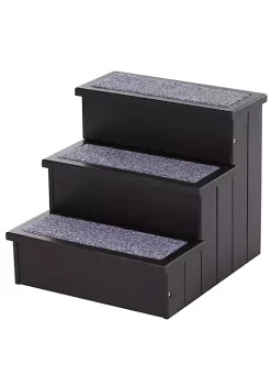 Best Pirce 🤩 PawHut 3 Step Wooden Carpeted Non Slip Pet Stairs Ramp for Cats and Small 🦮 Dogs Brown 👏 -Cheap PawHut Store Belk 331