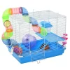Flash Sale 🔥 PawHut 2 Level Hamster Cage Gerbil House Habitat Kit Small Animal Travel Carrier with Exercise Wheel Play Tubes Water Bottle Food Dishes and Interior Ladder ⭐ -Cheap PawHut Store Belk 332
