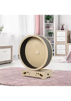 Discount 🔔 PawHut Round Hamster Wheel Style Cat Tree with Carpet Runway Wooden Sisal Covered Cat Tower Condo with Unique Design ❤️ -Cheap PawHut Store Belk 345