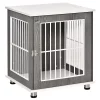 Outlet ❤️ PawHut Wooden 🐕 Dog Kennel Furniture End Table with Cushion and Lockable Door Small Size Pet Crate Indoor Animal Cage Grey 😍 2 Outlet ❤️ PawHut Wooden 🐕 Dog Kennel Furniture End Table with Cushion and Lockable Door Small Size Pet Crate Indoor Animal Cage Grey 😍 -Cheap PawHut Store Belk 35