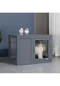 Promo 💯 PawHut Furniture Style Indoor 🦮 Dog Crate End Table Pet Cage Kennel with Double Doors and Locks for Small and Medium 🦮 Dogs Grey 🎉 -Cheap PawHut Store Belk 355
