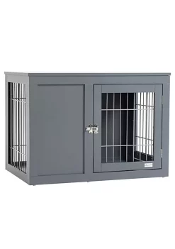Promo 💯 PawHut Furniture Style Indoor 🦮 Dog Crate End Table Pet Cage Kennel with Double Doors and Locks for Small and Medium 🦮 Dogs Grey 🎉 -Cheap PawHut Store Belk 356