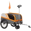 Best reviews of 🧨 PawHut 2 in 1 Travel 🦮 Dog Stroller Small Pet Bicycle Cart Carrier with Universal Coupler Safety Leash and Easy Fold Design Orange 👏 -Cheap PawHut Store Belk 357