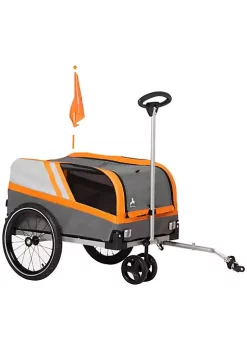Best reviews of 🧨 PawHut 2 in 1 Travel 🦮 Dog Stroller Small Pet Bicycle Cart Carrier with Universal Coupler Safety Leash and Easy Fold Design Orange 👏