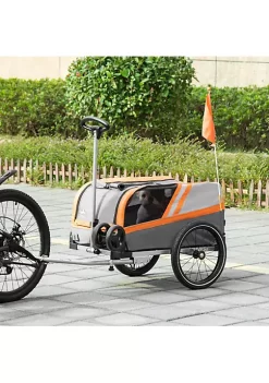 Best reviews of 🧨 PawHut 2 in 1 Travel 🦮 Dog Stroller Small Pet Bicycle Cart Carrier with Universal Coupler Safety Leash and Easy Fold Design Orange 👏 -Cheap PawHut Store Belk 359